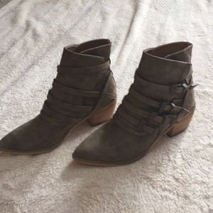 Taupe Buckle Detail Booties